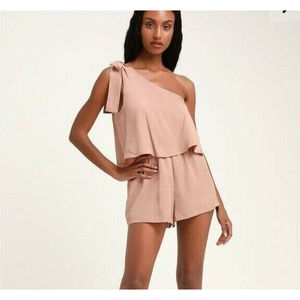 Lulus Women's Size XL Pink Destined for Chicness One Shoulder Romper